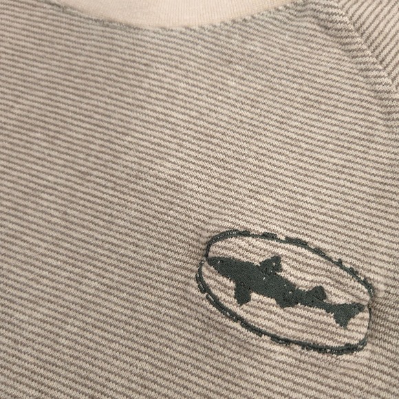 Patagonia Trail Harbor Crewneck Sweatshirt Mens Medium Gray Striped Dogfish Head - Picture 2 of 8